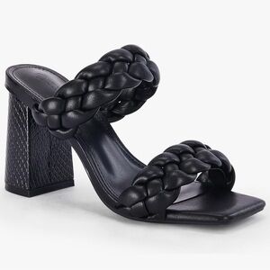Syktkmx Black Braided Women's Sandals